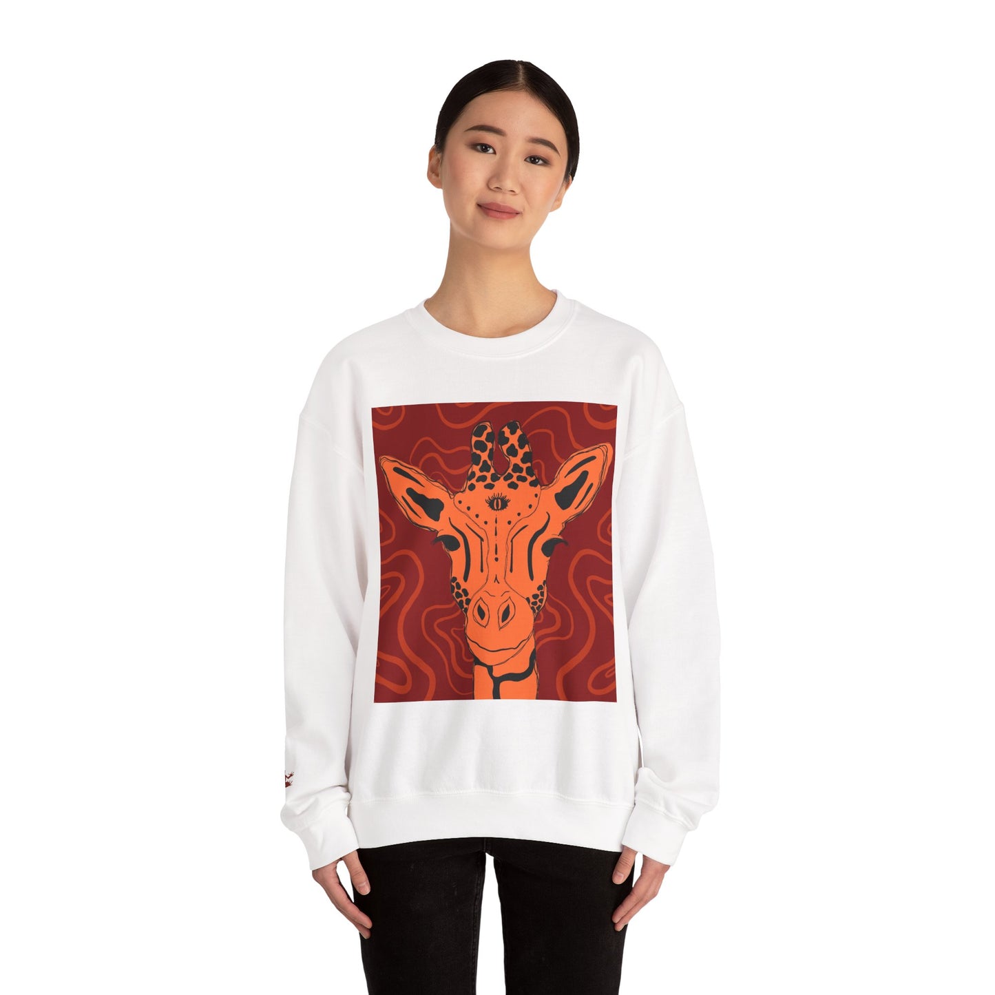 Giraffe Art Crewneck Sweatshirt, Cozy Giraffe Sweatshirt, Animal Lover Gift, Unique Sweatshirt for Friends, Cute Animal Apparel