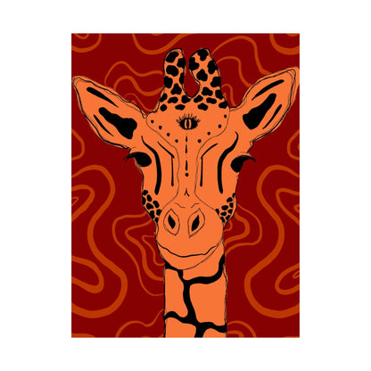 Artistic Giraffe Poster, Vibrant Animal Wall Art, Bohemian Home Decor, Unique Gift for Zoo Lovers, Wildlife Enthusiast Wall Print