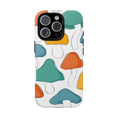 Mushroom Phone Case with Colorful Design, Tough Cases, Floral Tech Accessories, Gift for Nature Lovers, Trending Phone Cover