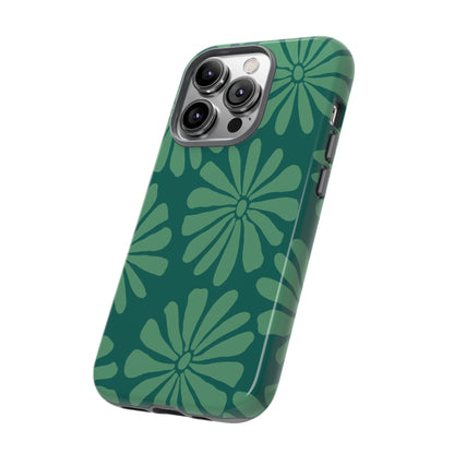 Stylish iPhone Case, Floral Phone Cover, Tough Phone Cases, Green Daisy Design, Unique Gift for Her, Spring Accessories