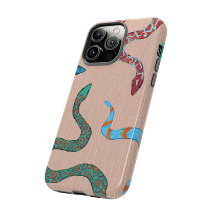 Colorful Snake Phone Case, Tough Phone Case, Unique Phone Cover, Animal Print Case, Gifts for Her, Trendy Accessories