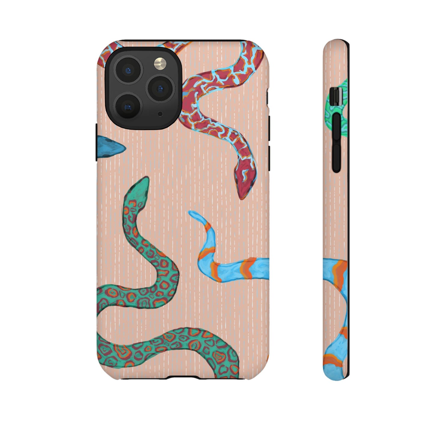 Colorful Snake Phone Case, Tough Phone Case, Unique Phone Cover, Animal Print Case, Gifts for Her, Trendy Accessories