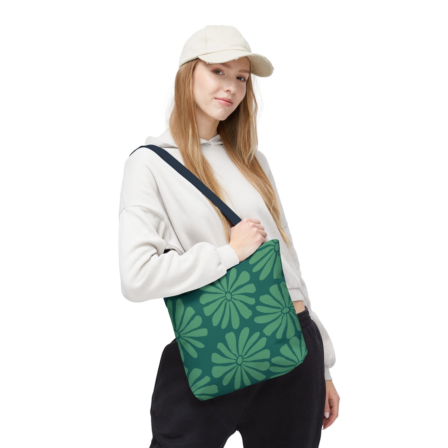 Green Floral Tote Bag - Stylish Eco-Friendly Reusable Shopping Bag, Perfect Gift for Mothers Day, Summer Outings, Casual Days