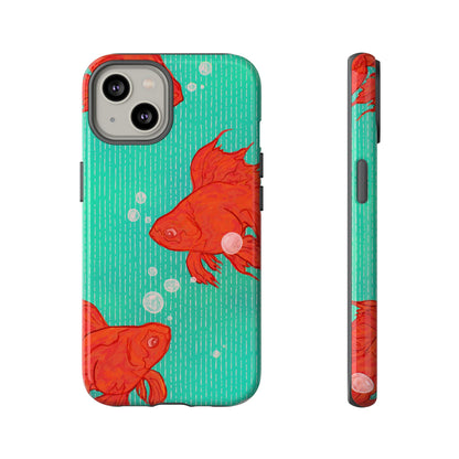 Vibrant Goldfish Phone Case, Colorful iPhone Cover, Ocean Vibe Accessory, Unique Gift for Fish Lovers, Cute Phone Cases