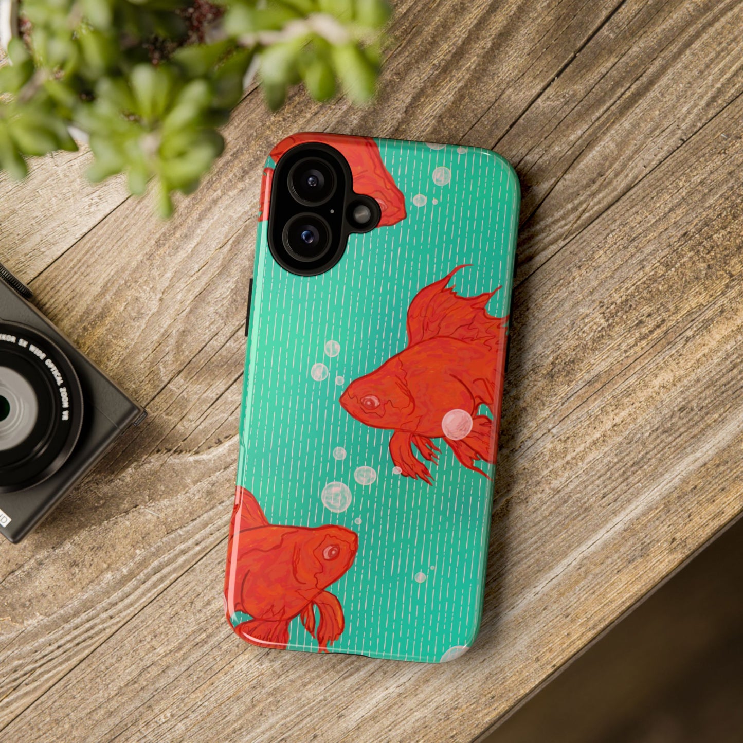 Vibrant Goldfish Phone Case, Colorful iPhone Cover, Ocean Vibe Accessory, Unique Gift for Fish Lovers, Cute Phone Cases