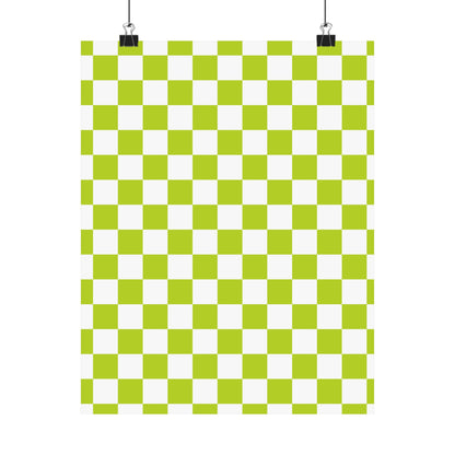 Green Checkerboard Wall Art Prints, Modern Home Decor, Minimalist Room Styling, Artistic Gifts for Any Occasion, Chic Decorative Posters