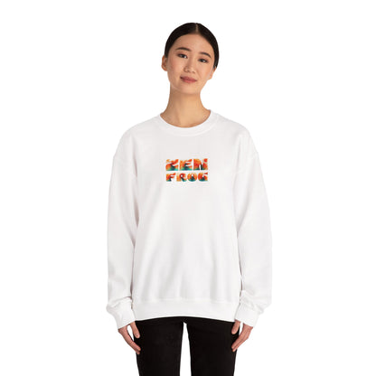 Zen Frog Crewneck Sweatshirt | Cozy Unisex Pullover for Relaxation, Ideal Gift for Nature Lovers, Perfect for Lounging and Casual Outings, Moon, Gift for Him, Gift for Her
