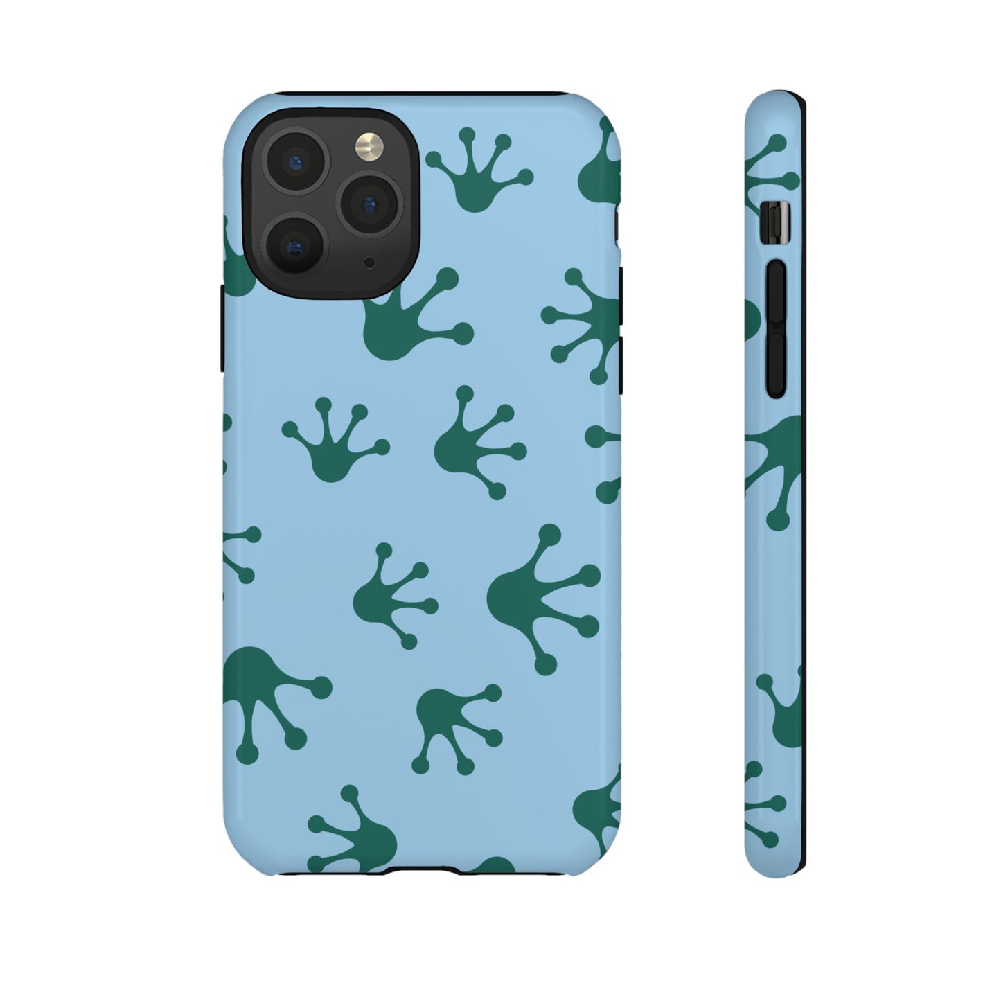 Frog Pattern Phone Case, Tough Cases for Nature Lovers, Unique Gift for Kids, Eco-Friendly Accessories, Stylish Cell Phone Cover, Cute Frog Print Pattern, Artsy Phone Cases