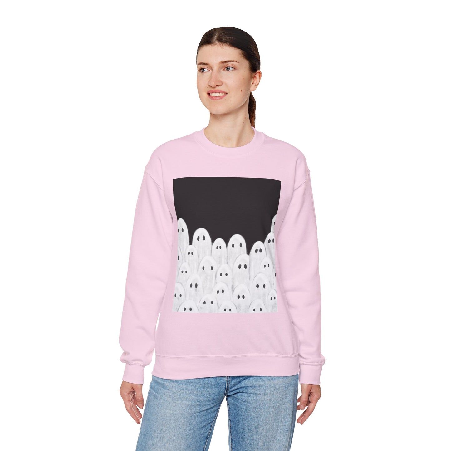 Painted Ghosts Crewneck | Cozy Sweatshirt, Perfect for Halloween, Fall, and Spooky Season