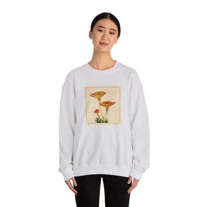 Vintage Floral Crewneck Sweatshirt, Cozy Fall Wear, Unisex Gift, Mushroom Art Apparel, Nature Lover Outfit, Comfy Mushroom Crewneck, Vintage Style