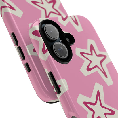 Starry Pink Phone Case | Tough Cases for Trendy Protection, Cute Gift, Fun Design, Holiday Match, Everyday Use