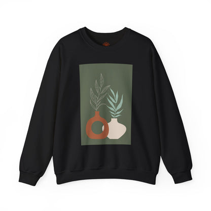 Botanical Minimalist Crewneck Sweatshirt, Cozy Unisex Pullover, Nature-Inspired Gift, Fall Fashion, Comfortable Layering Piece