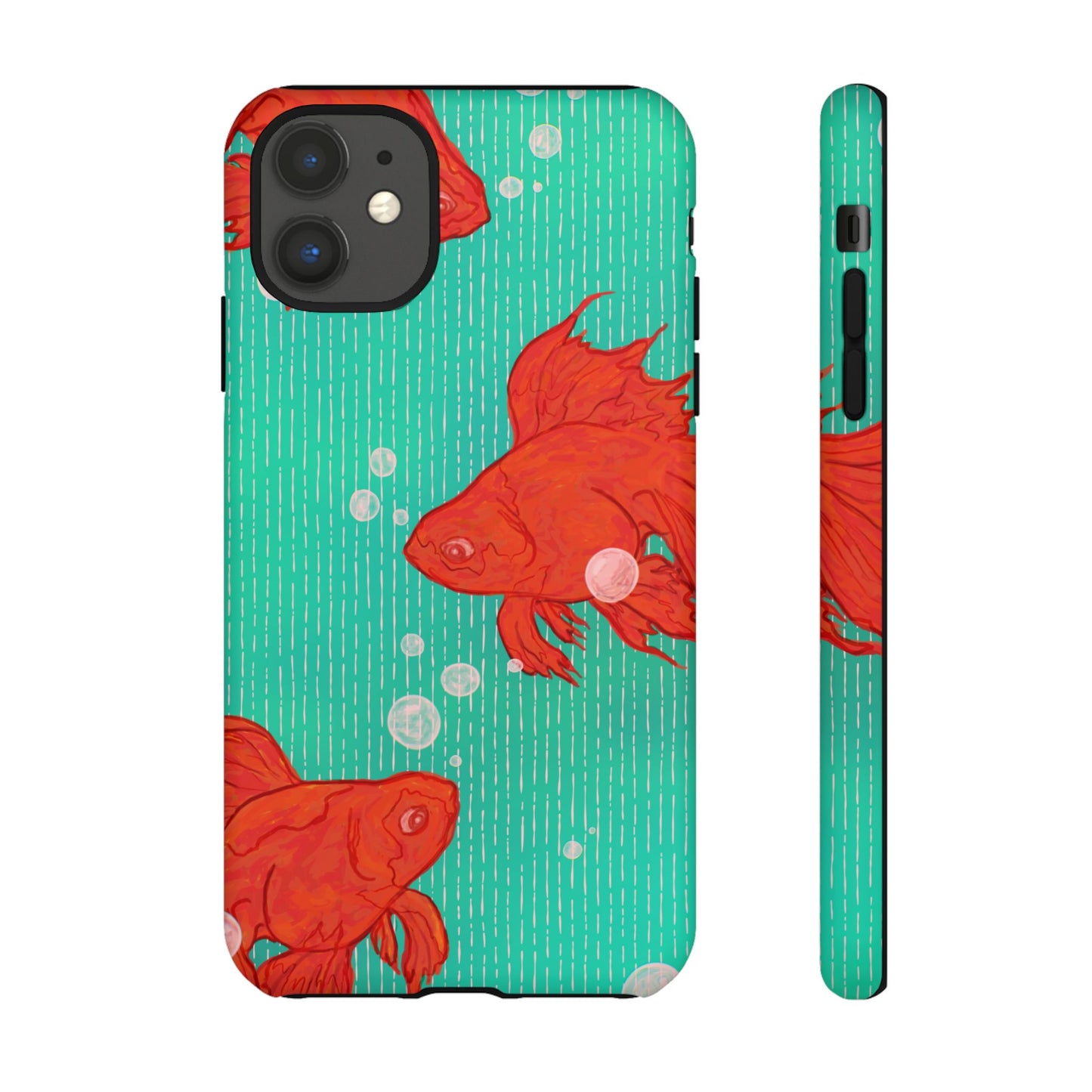 Vibrant Goldfish Phone Case, Colorful iPhone Cover, Ocean Vibe Accessory, Unique Gift for Fish Lovers, Cute Phone Cases