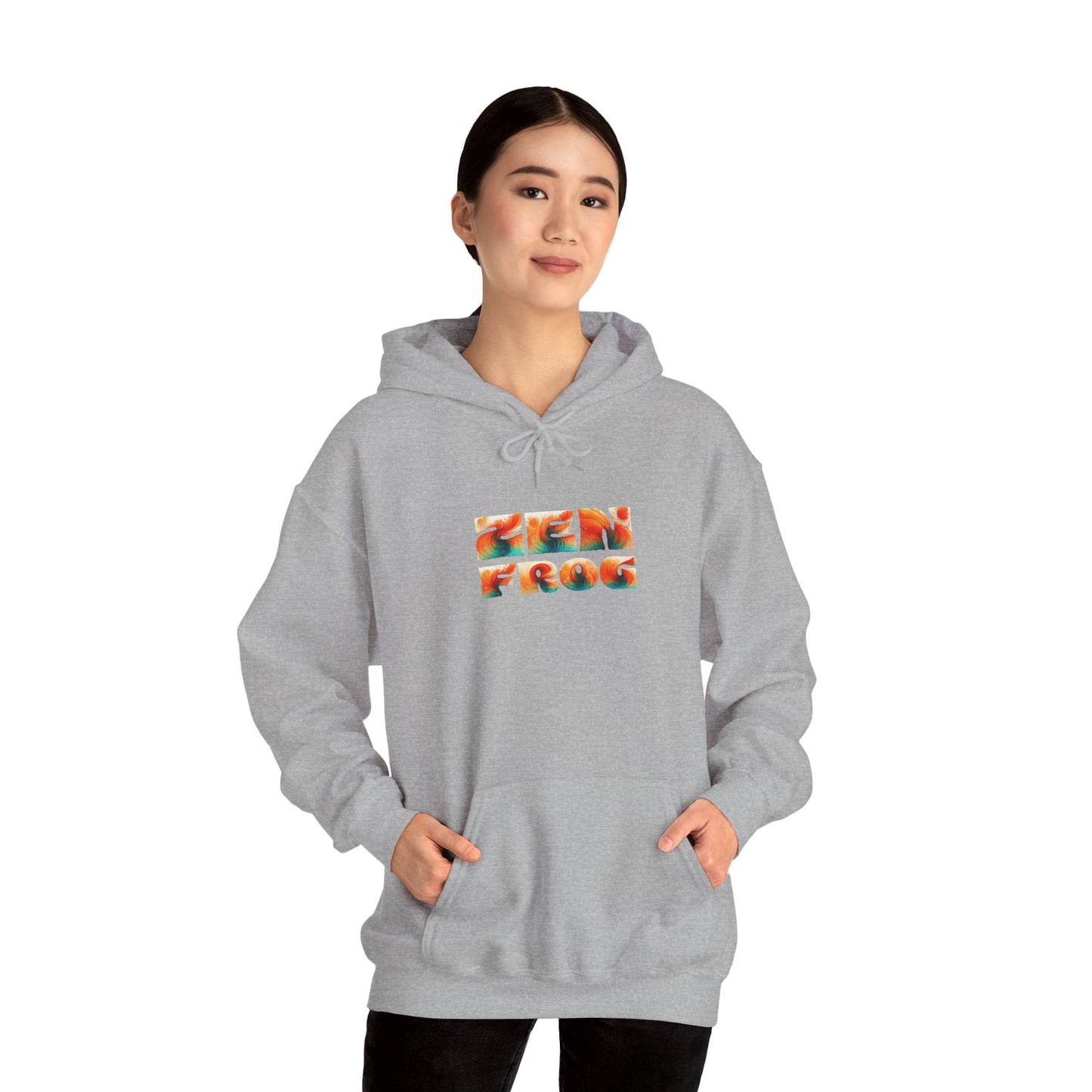 Vibrant Unisex Hoodie with Zen Frog and Snake Design, Cool Gift for Nature Lovers, Casual Wear for All Occasions, Gift for Her, Cool Hoodies