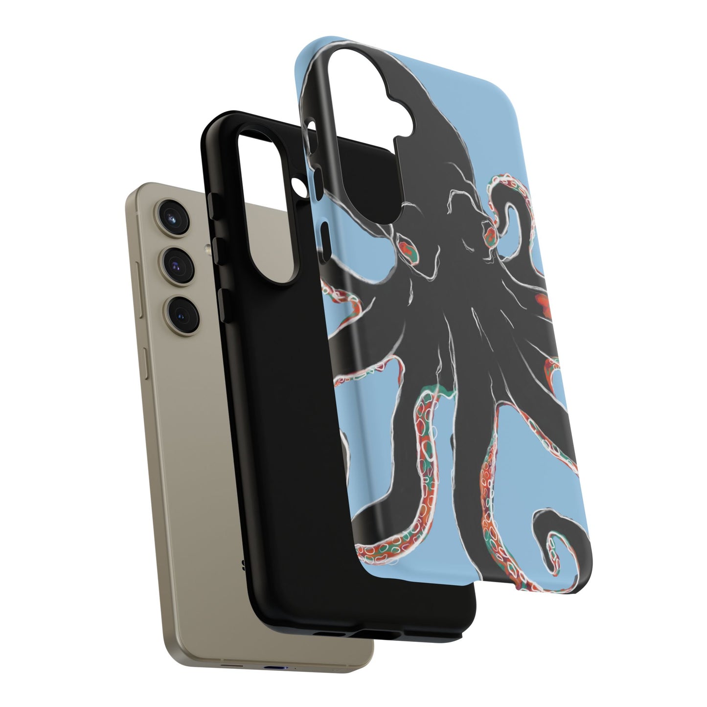 Octopus Tough Phone Case, Sea Creature Design, Ocean Lover Gift, Unique Phone Cover, Underwater Artwork