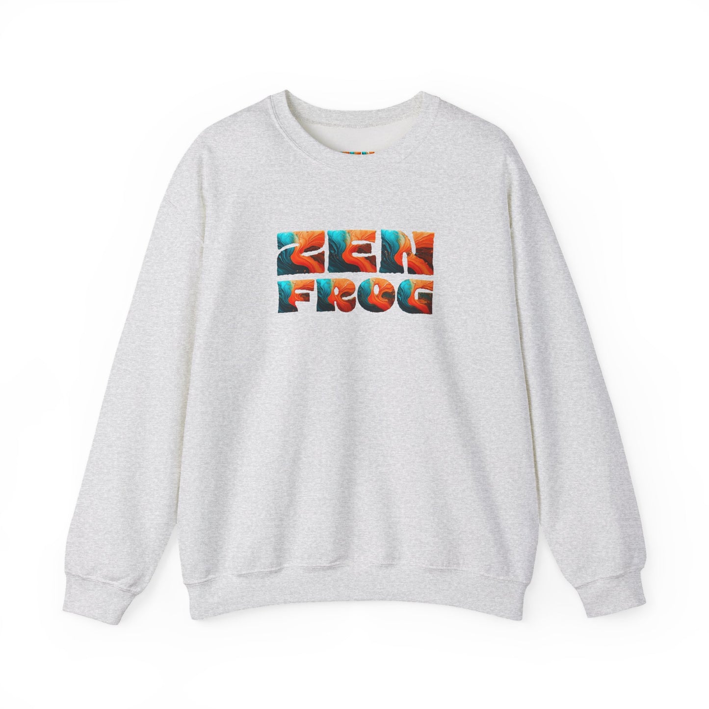 Zen Frog Crewneck Sweatshirt, Cozy Unisex Sweatshirt, Relaxed Fit Fashion, Perfect Gift for Friends, Everyday Style, Casual Wear, Simple Moon Design, Gift for Him, Gift for Her