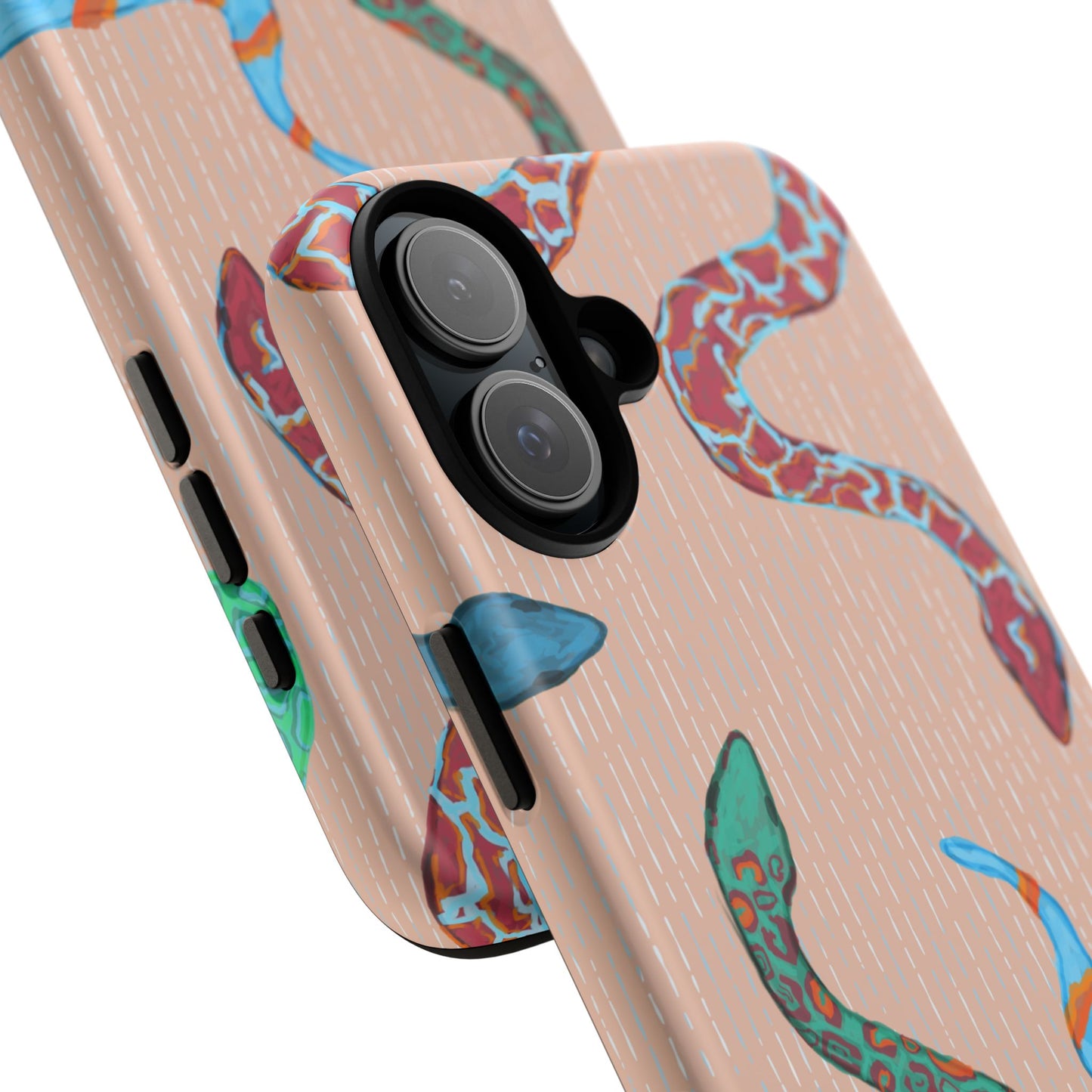 Colorful Snake Phone Case, Tough Phone Case, Unique Phone Cover, Animal Print Case, Gifts for Her, Trendy Accessories