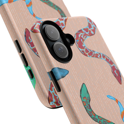 Colorful Snake Phone Case, Tough Phone Case, Unique Phone Cover, Animal Print Case, Gifts for Her, Trendy Accessories