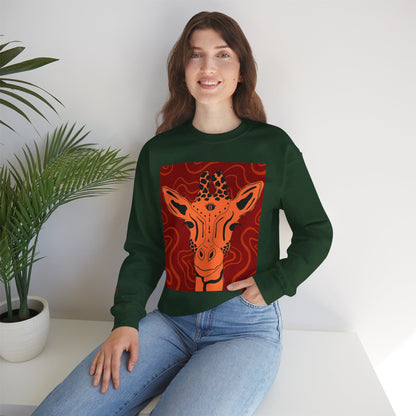 Giraffe Art Crewneck Sweatshirt, Cozy Giraffe Sweatshirt, Animal Lover Gift, Unique Sweatshirt for Friends, Cute Animal Apparel