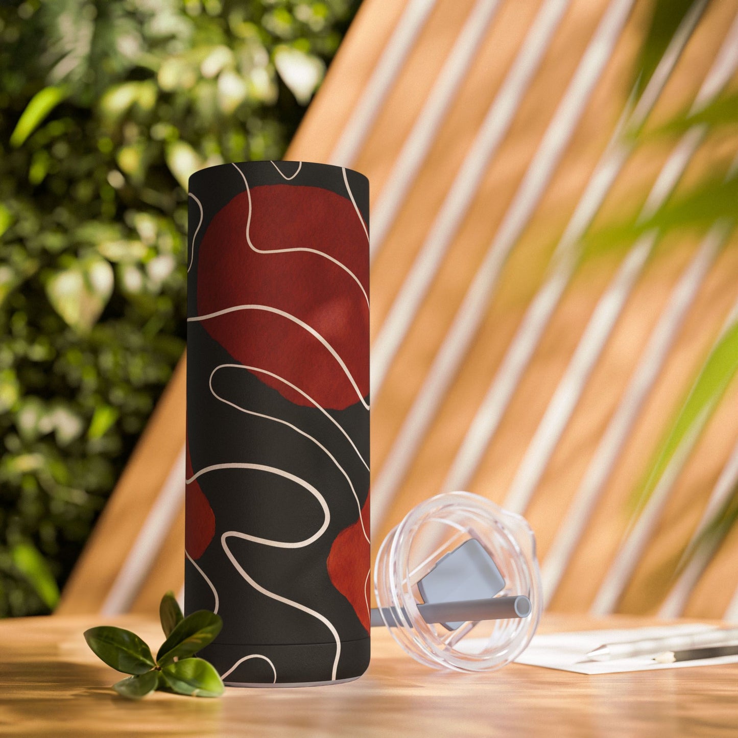 Stylish Matte Tumbler with Abstract Design, Perfect for Gifts, Travel, Coffee Lovers, Home Decor, and Reusable Drinkware