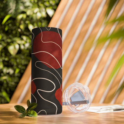 Stylish Matte Tumbler with Abstract Design, Perfect for Gifts, Travel, Coffee Lovers, Home Decor, and Reusable Drinkware