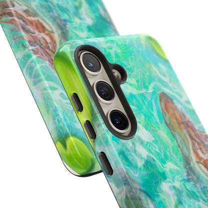 Watercolor Phone Case, Nature Lover Gift, Tough Phone Cover, Phone Accessory, Unique Design for Spring/Summer, Lily Pad, Fish Pond