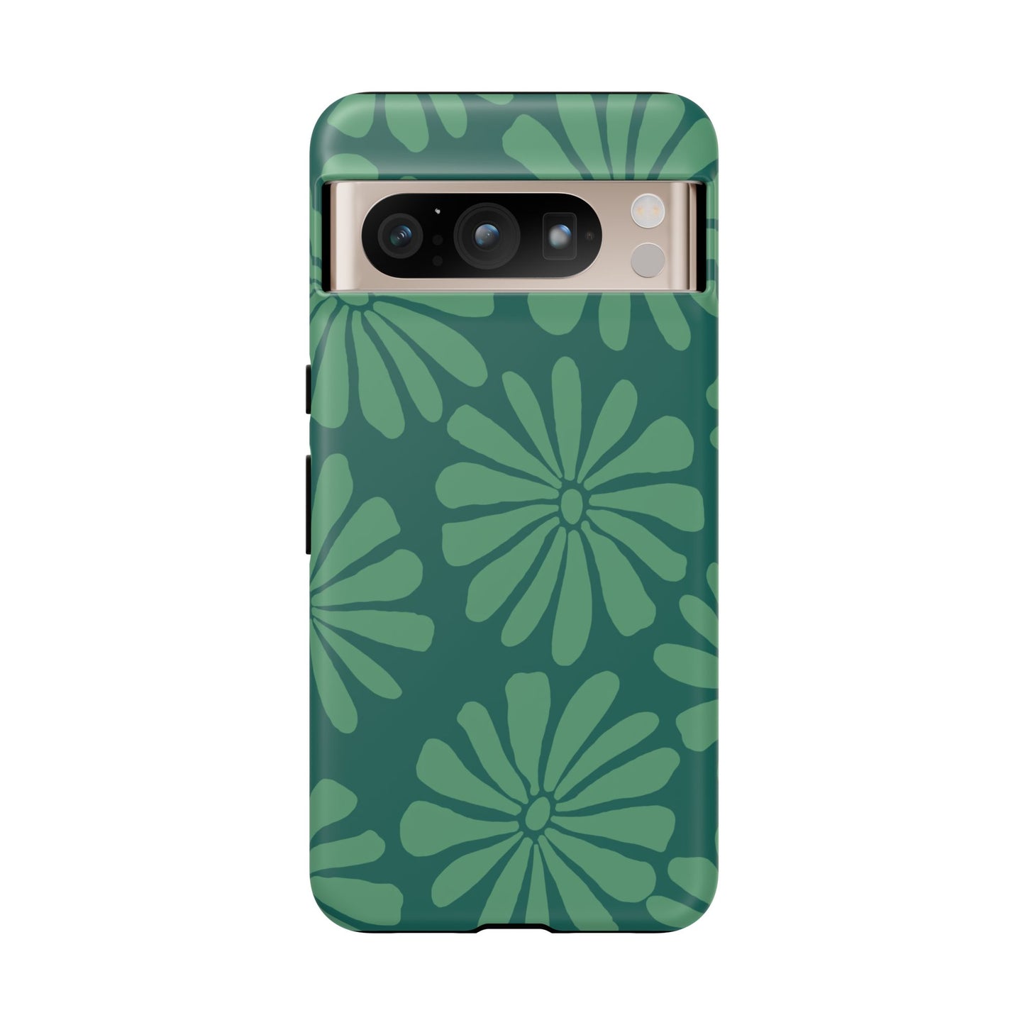 Stylish iPhone Case, Floral Phone Cover, Tough Phone Cases, Green Daisy Design, Unique Gift for Her, Spring Accessories