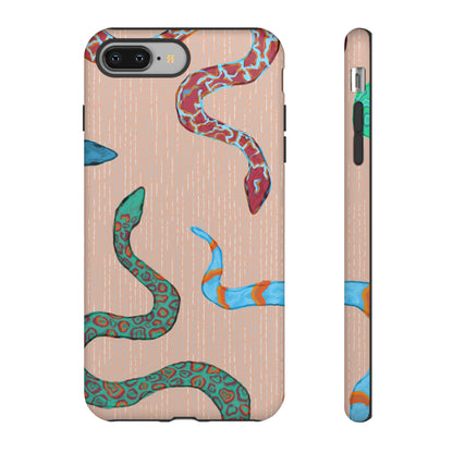 Colorful Snake Phone Case, Tough Phone Case, Unique Phone Cover, Animal Print Case, Gifts for Her, Trendy Accessories