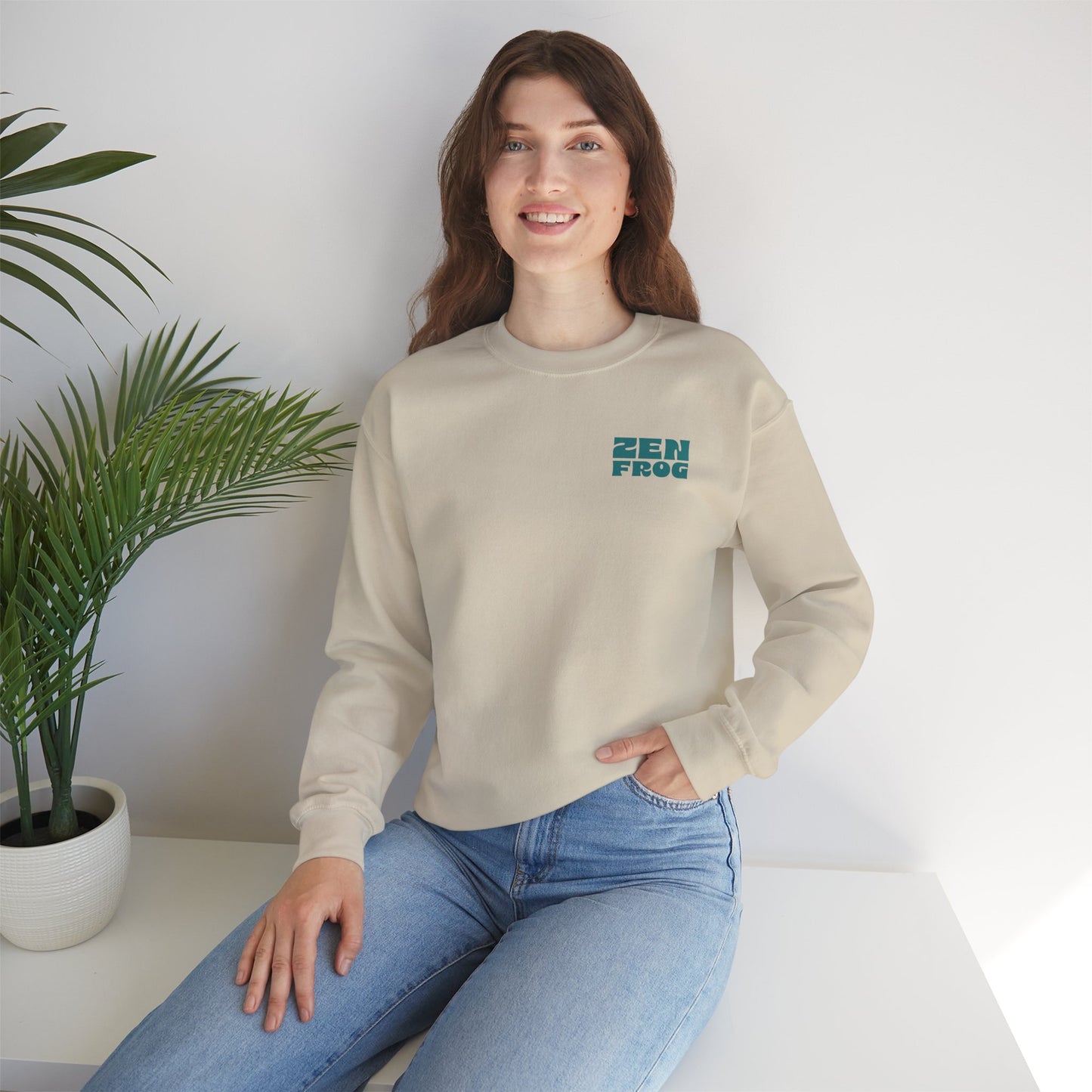 Zen Frog Crewneck Sweatshirt - Relaxed Vibe, Unisex Sweatshirt, Perfect for Cozy Days, Gift for Meditation Lovers, Casual Fashion
