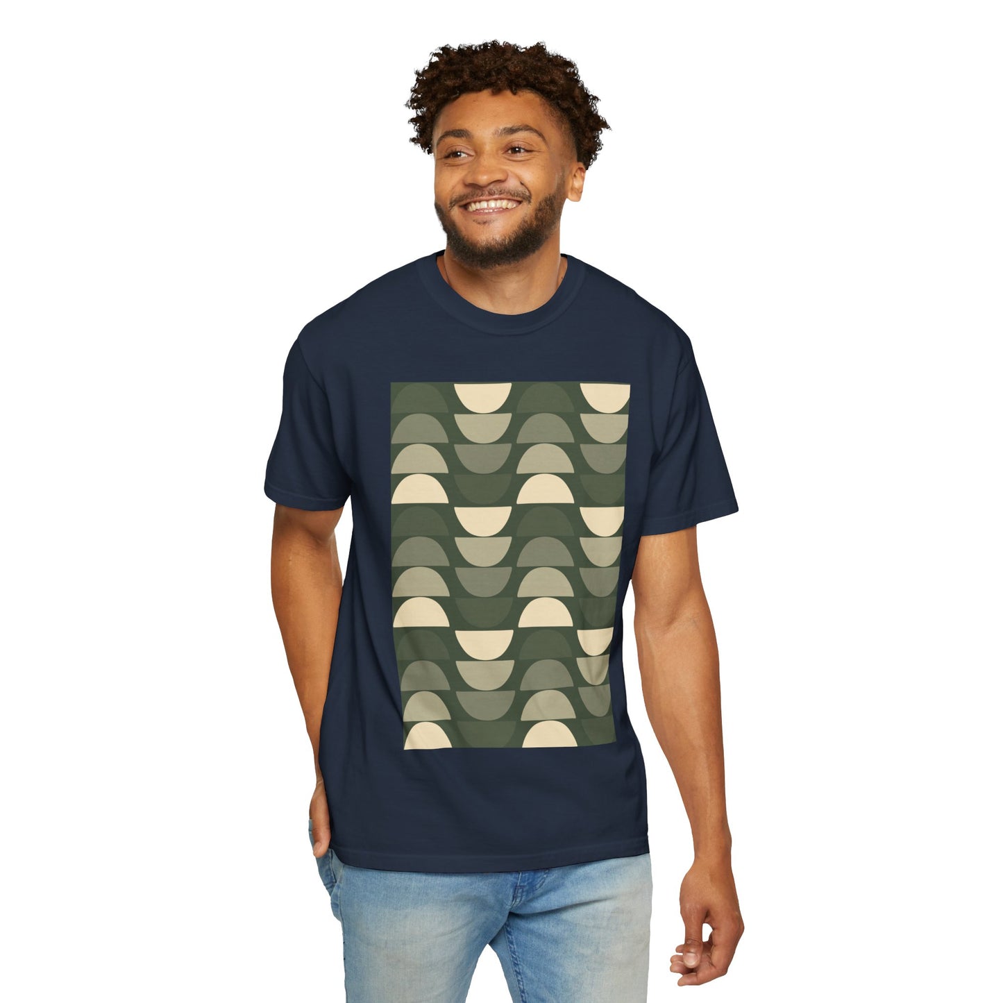 Stylish Unisex Garment-Dyed T-Shirt with Abstract Wave Design, Casual Wear, Graphic Tee, Unique Fashion, Gift for Him/Her