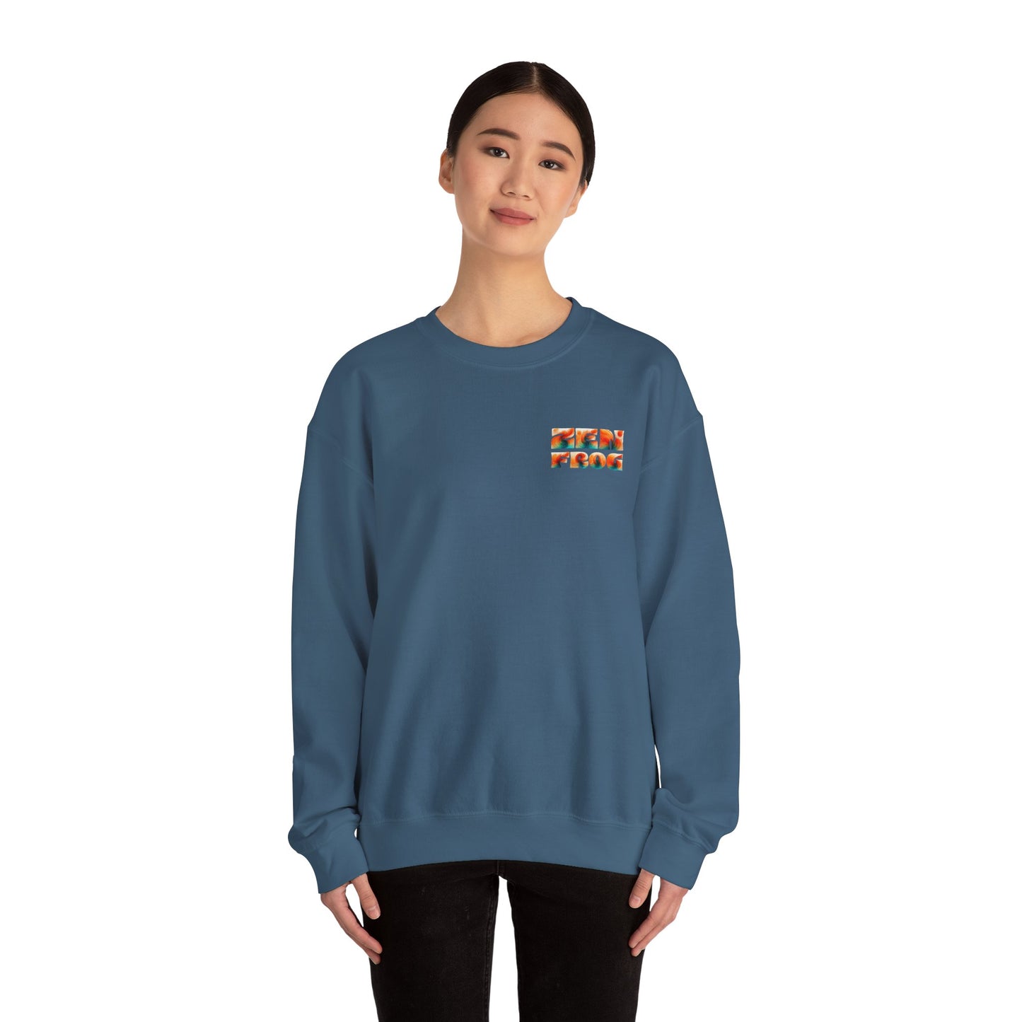 Funky Fish Crewneck Sweatshirt - Zen Frog Cozy & Calm Vibes for All, Perfect Gift for Nature Lovers, Relaxation, and Casual Wear