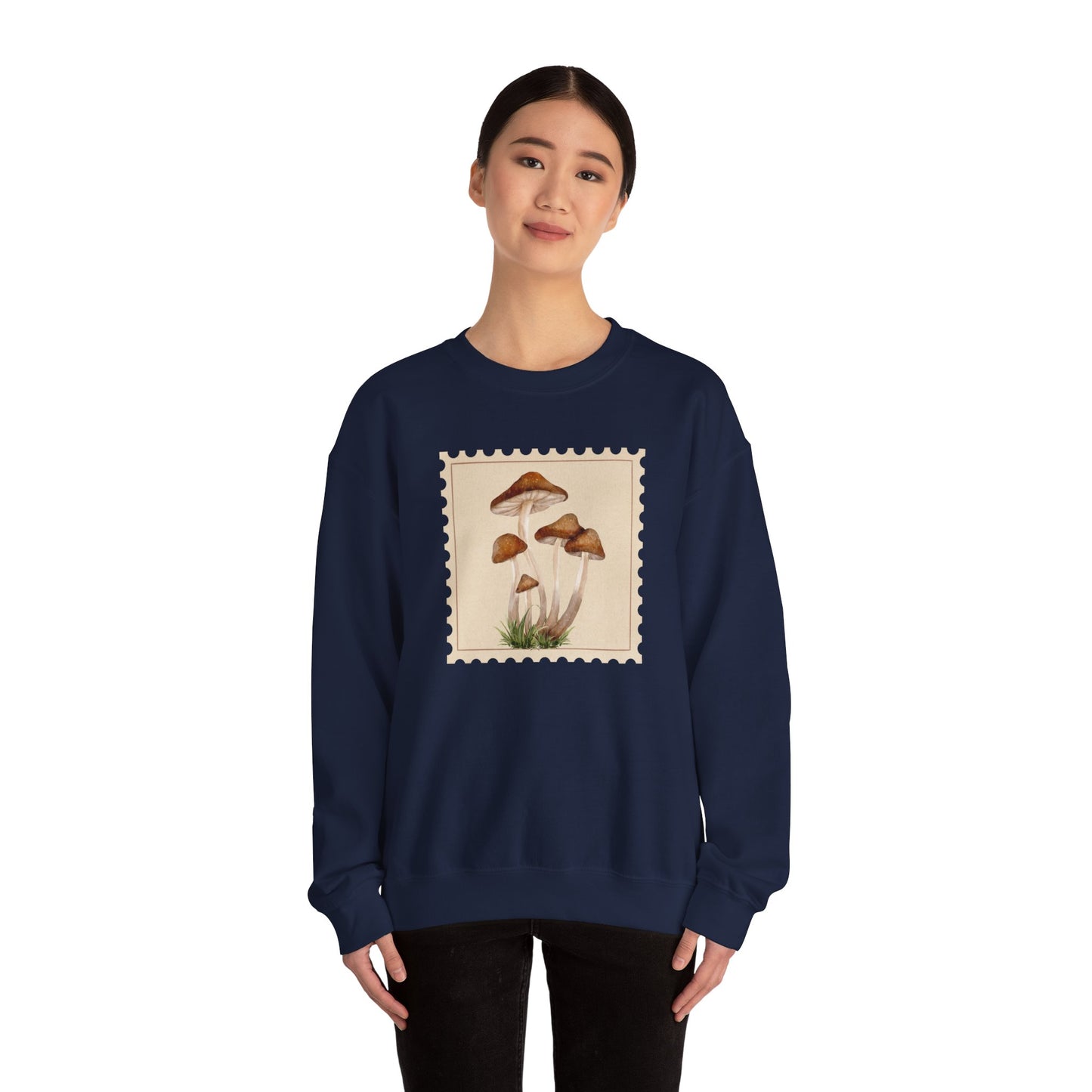 Mushroom Vibes Unisex Crewneck Sweatshirt - Cozy Fashion, Nature Lover Gift, Fall Outfit, Eco-Friendly Style, Perfect for Autumn, Artsy Sweatshirts, Premium, Nature-inspired Crewnecks