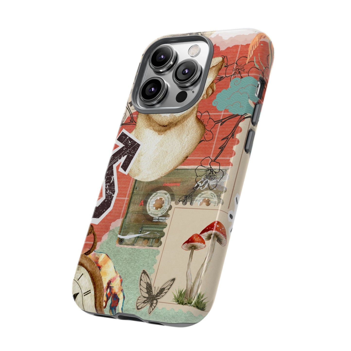 Artistic iPhone Case, Tough Cases with Vintage Design, Unique Phone Cover, Gift for Art Lovers, Protective Case for All Occasions, Vintage Collage Art
