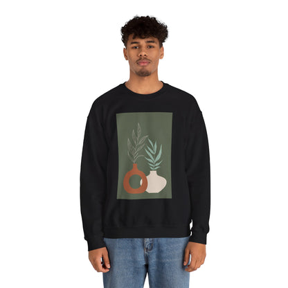Botanical Minimalist Crewneck Sweatshirt, Cozy Unisex Pullover, Nature-Inspired Gift, Fall Fashion, Comfortable Layering Piece