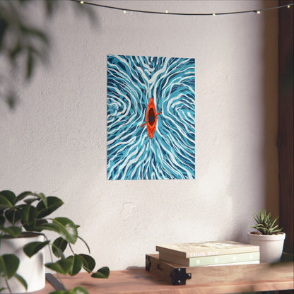 Vibrant Kayaking Poster Print, Adventure Wall Art, Calm Waters Decor, Gift for Outdoor Lovers, Home Office Accent