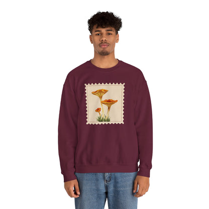 Vintage Floral Crewneck Sweatshirt, Cozy Fall Wear, Unisex Gift, Mushroom Art Apparel, Nature Lover Outfit, Comfy Mushroom Crewneck, Vintage Style