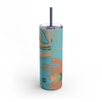 Vibrant Skinny Tumbler, Colorful Drinkware, Reusable Travel Mug, Eco-friendly Gift, Summer Hydration Cup, Stylish Beverage Container