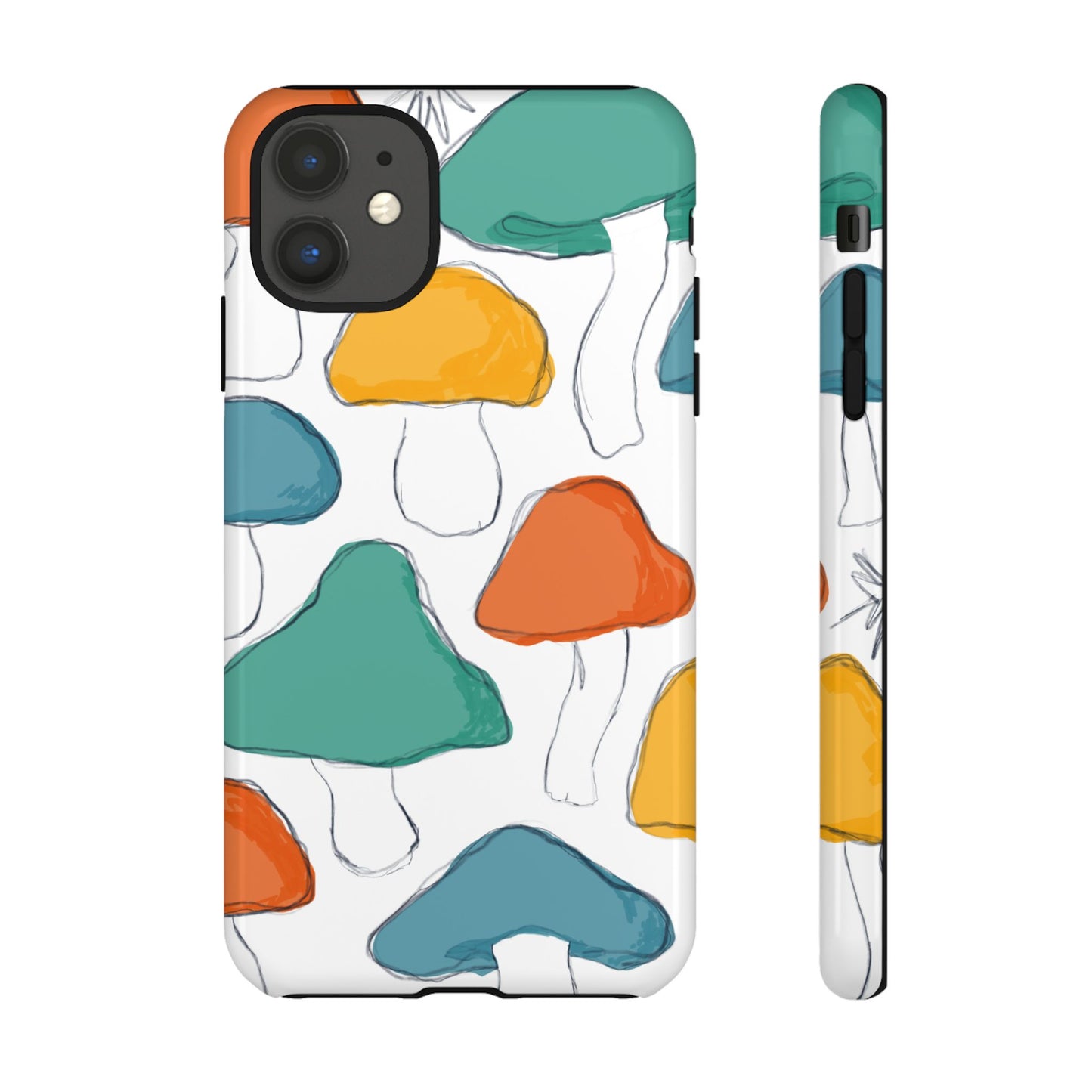 Mushroom Phone Case with Colorful Design, Tough Cases, Floral Tech Accessories, Gift for Nature Lovers, Trending Phone Cover