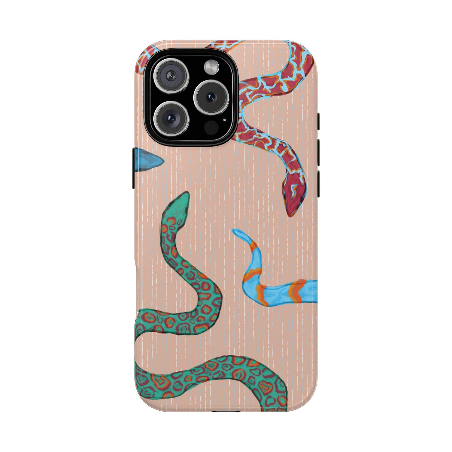 Colorful Snake Phone Case, Tough Phone Case, Unique Phone Cover, Animal Print Case, Gifts for Her, Trendy Accessories