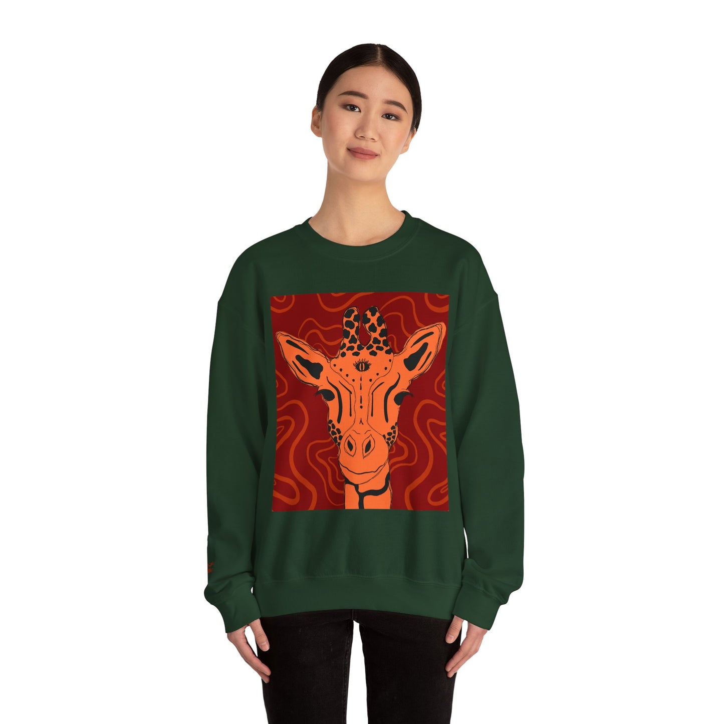 Giraffe Art Crewneck Sweatshirt, Cozy Giraffe Sweatshirt, Animal Lover Gift, Unique Sweatshirt for Friends, Cute Animal Apparel