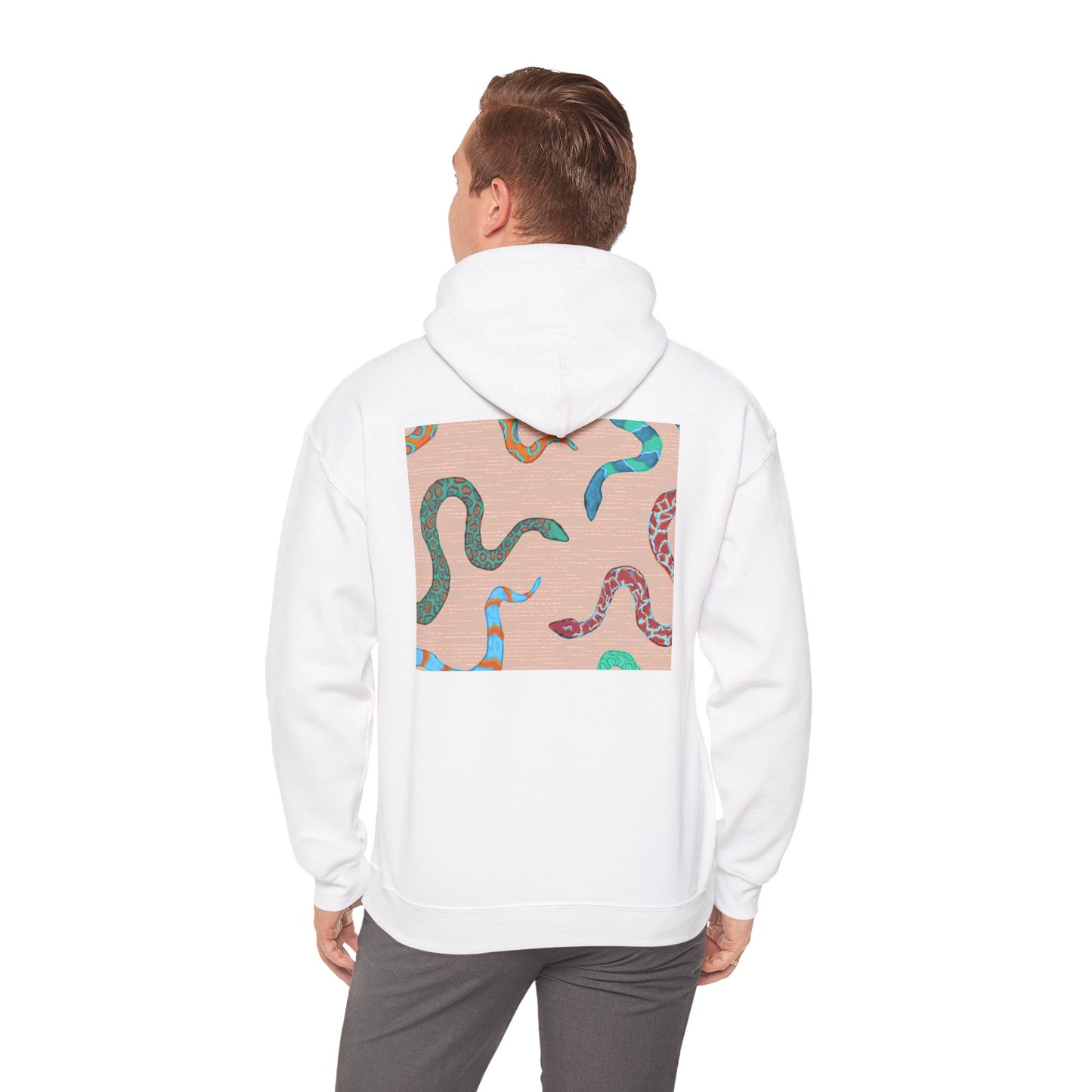 Vibrant Unisex Hoodie with Zen Frog and Snake Design, Cool Gift for Nature Lovers, Casual Wear for All Occasions, Gift for Her, Cool Hoodies