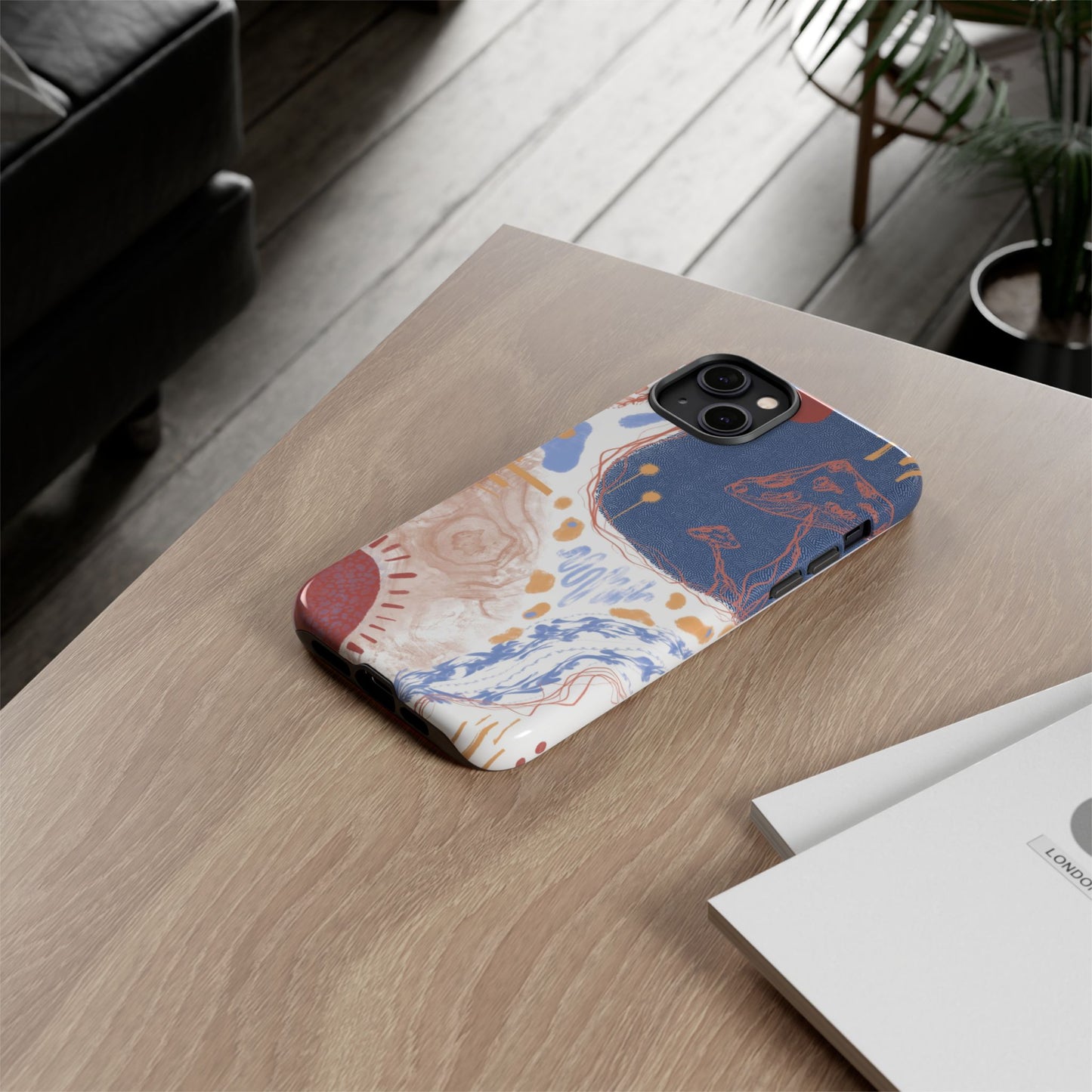 Artistic Phone Case with Abstract Design, Tough Phone Case, Unique Gift, Trendy Accessories, Modern Art Case, Stylish Tech Gear