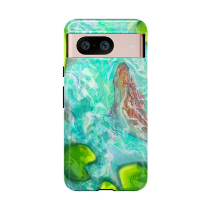 Watercolor Phone Case, Nature Lover Gift, Tough Phone Cover, Phone Accessory, Unique Design for Spring/Summer, Lily Pad, Fish Pond