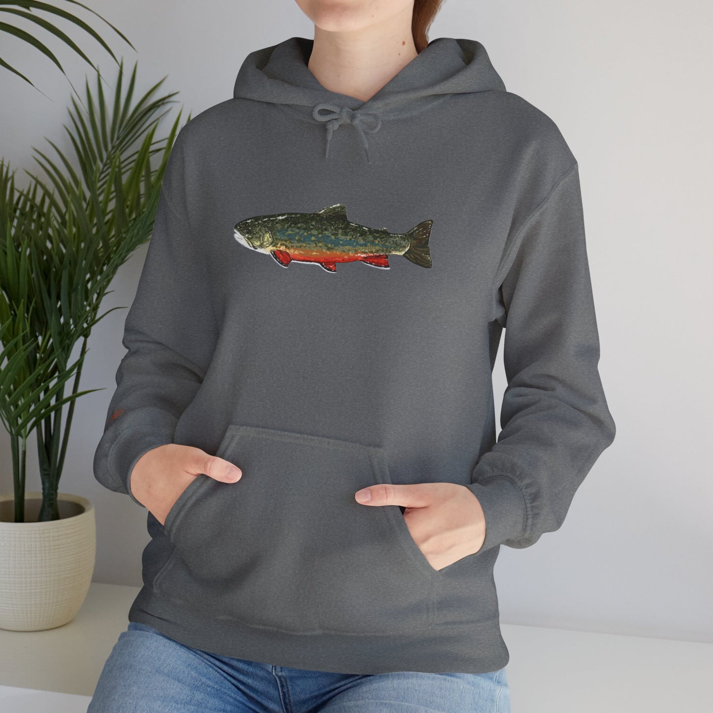 Trout Design Heavy Blend Hoodie, Fishing Gift, Outdoor Apparel, Comfortable Sweatshirt, Unisex Hoodie, Casual Fishing Wear