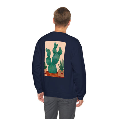 Cactus Art Crewneck Sweatshirt - Cozy unisex pullover, perfect for plant lovers, everyday wear, gifts for him/her, and casual outings