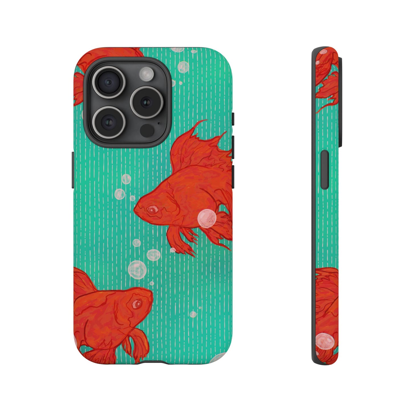 Vibrant Goldfish Phone Case, Colorful iPhone Cover, Ocean Vibe Accessory, Unique Gift for Fish Lovers, Cute Phone Cases