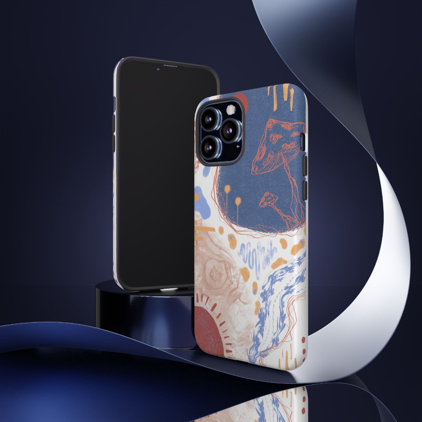 Artistic Phone Case with Abstract Design, Tough Phone Case, Unique Gift, Trendy Accessories, Modern Art Case, Stylish Tech Gear