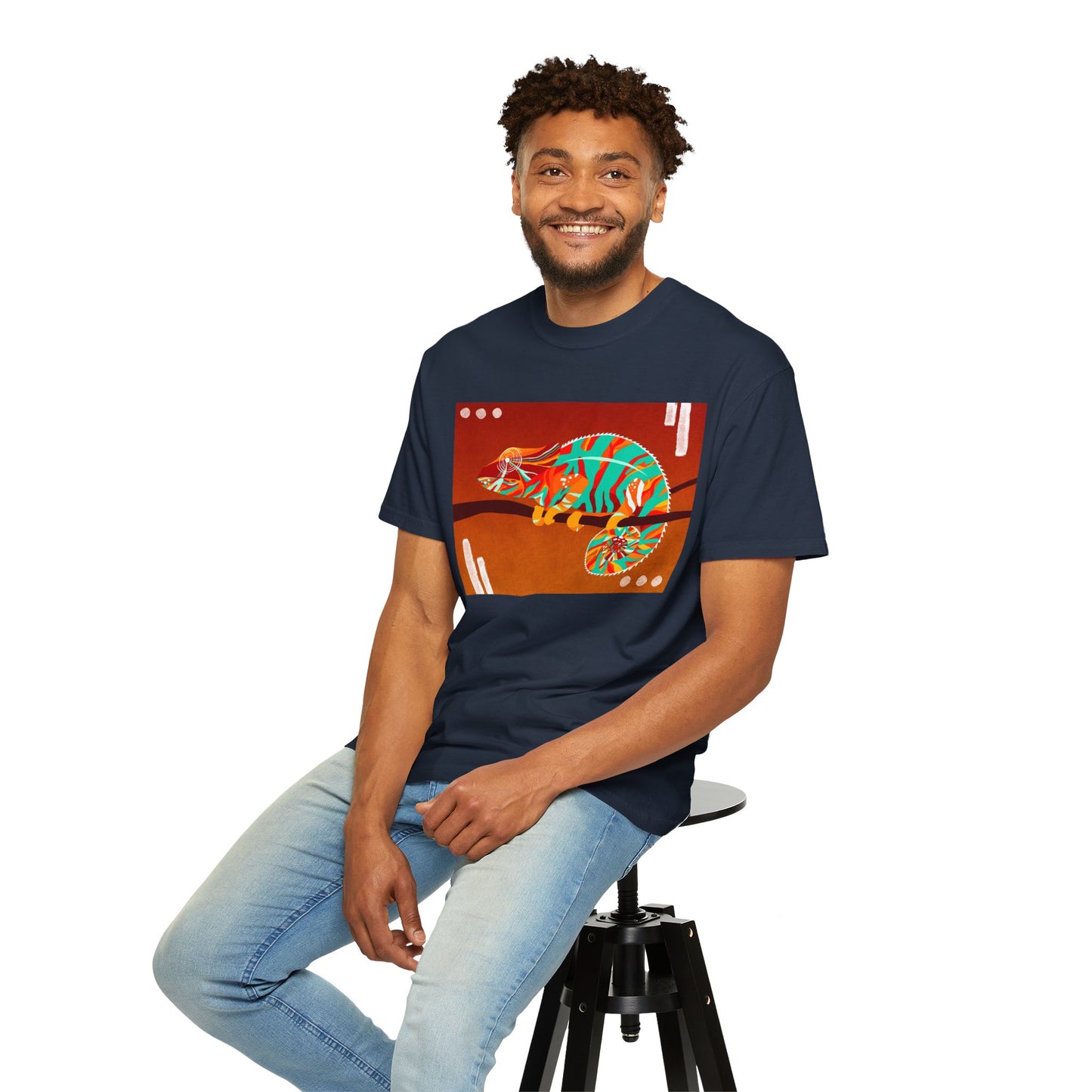 Vibrant Chameleon T-Shirt | Eco-friendly Fashion Tee, Unisex Graphic Tee, Animal Lover Shirt, Gift for Nature Enthusiasts