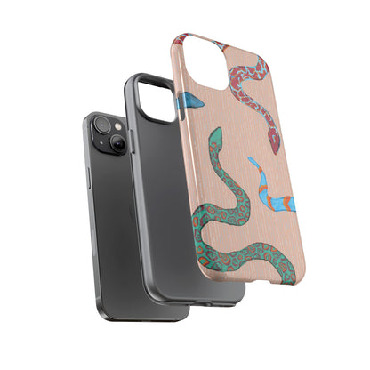 Colorful Snake Phone Case, Tough Phone Case, Unique Phone Cover, Animal Print Case, Gifts for Her, Trendy Accessories