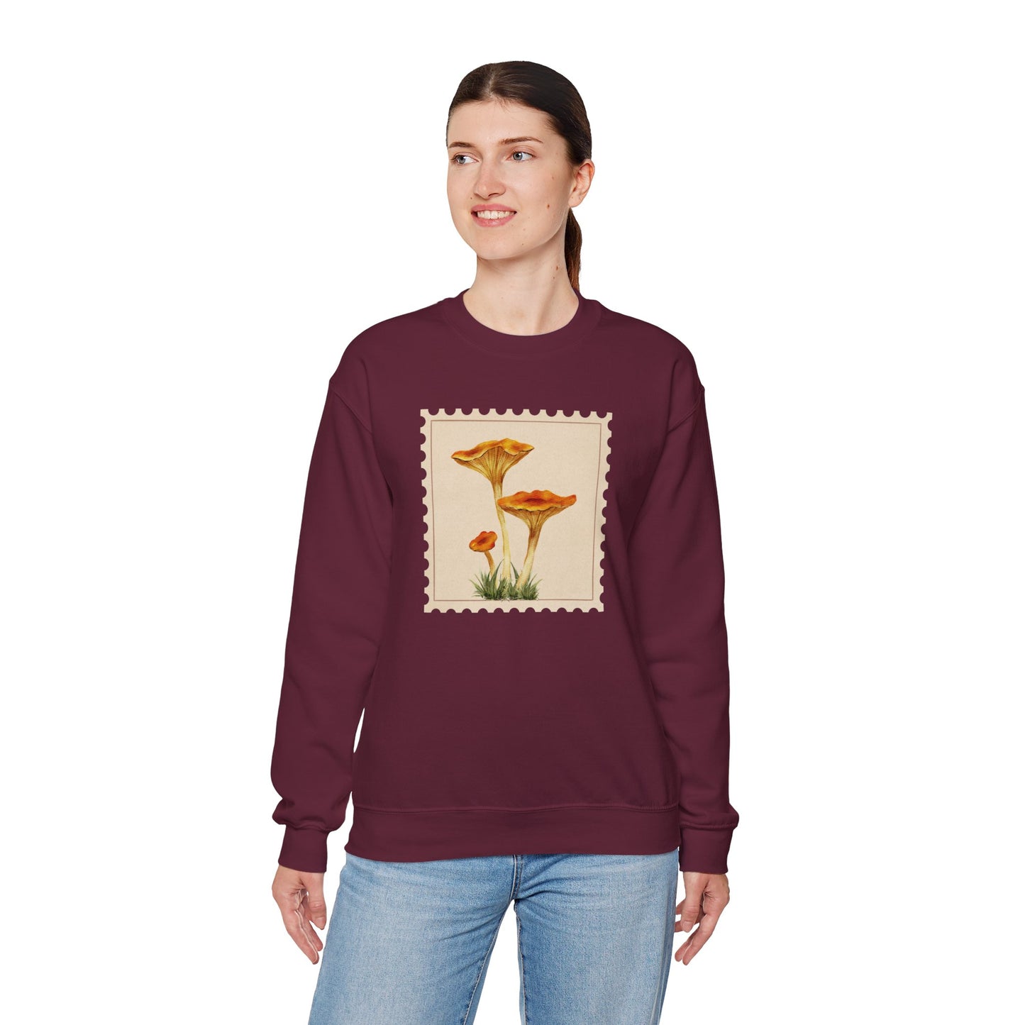Vintage Floral Crewneck Sweatshirt, Cozy Fall Wear, Unisex Gift, Mushroom Art Apparel, Nature Lover Outfit, Comfy Mushroom Crewneck, Vintage Style